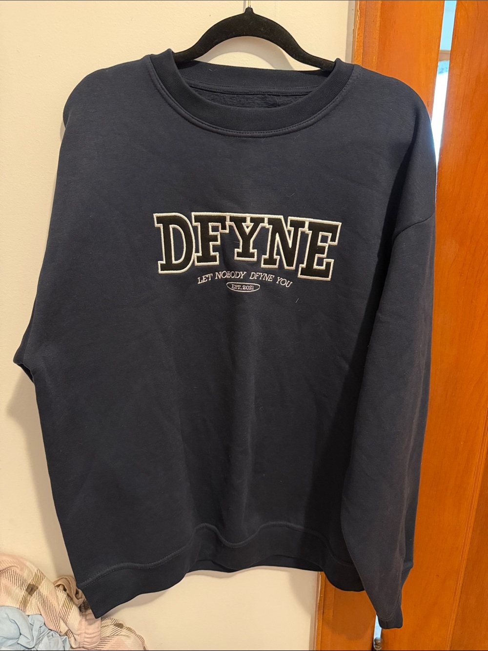 DFYNE Navy Logo Crewneck Sweatshirt